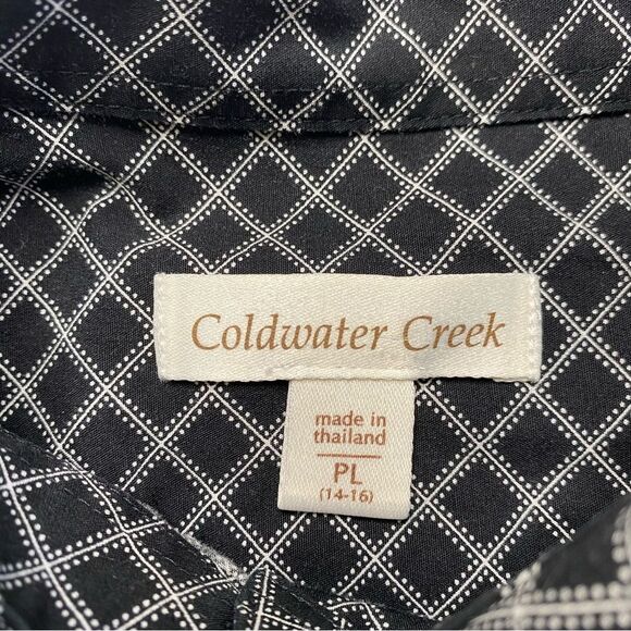 Coldwater Creek 100% Cotton Button Down Windowpane Pintuck Shirt Sz PL (14-16) - Picture 11 of 14